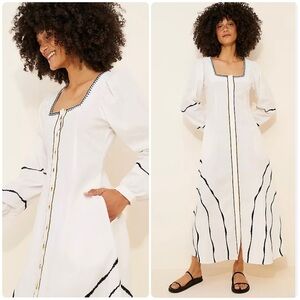 Anthro Made in Studio Pisano Long Sleeve Maxi Dress